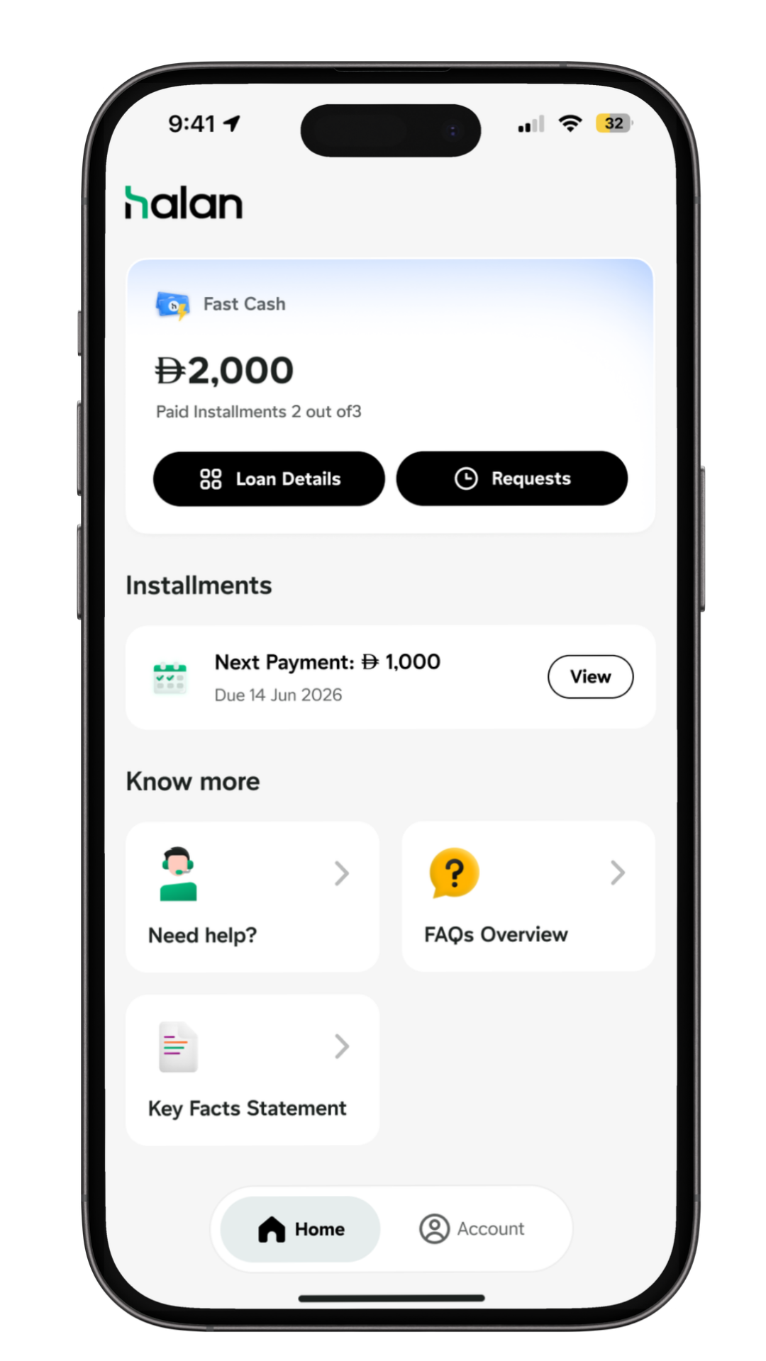 Halan Fast Cash active loan
